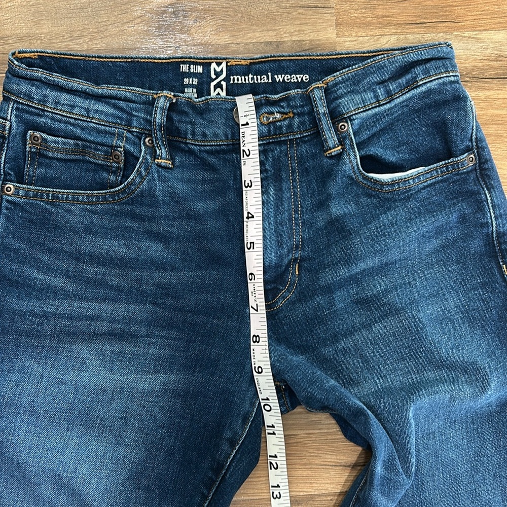 MUTUAL WEAVE THE SLIM MEN  BLUE JEANS  Sz 29 X 32 - Picture 10 of 11